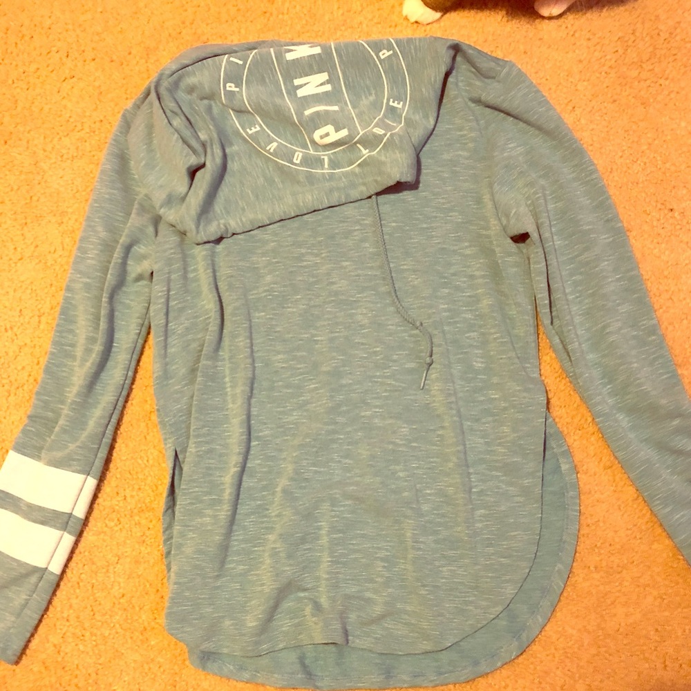 VS PINK t shirt hoodie with slit sides